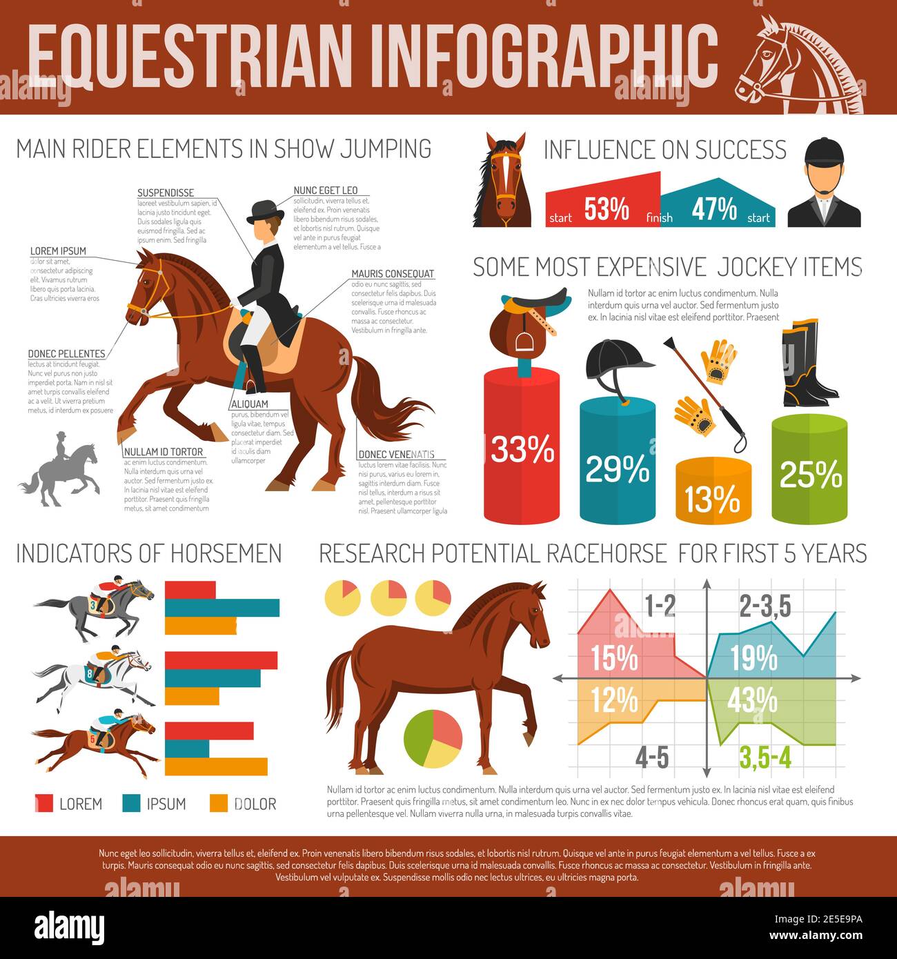 Infographie De Sport équestre Harnais De Cheval Et équipement De