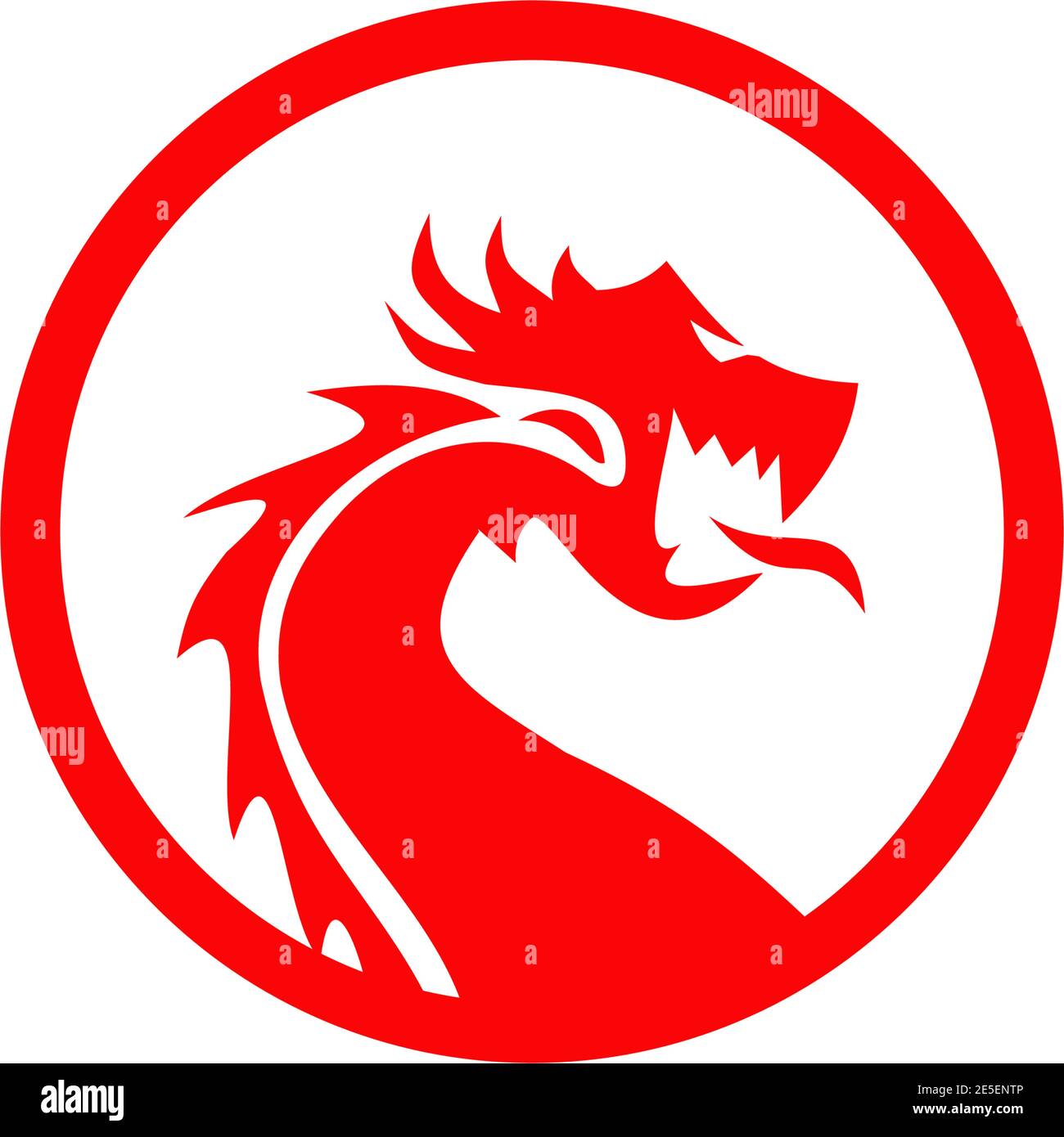 Modèle vectoriel de logo Dragon Monster Illustration de Vecteur