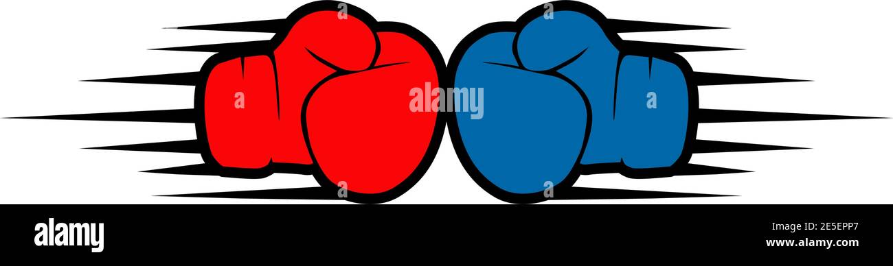 Modèle vectoriel de design de logo de sport de boxe Illustration de Vecteur