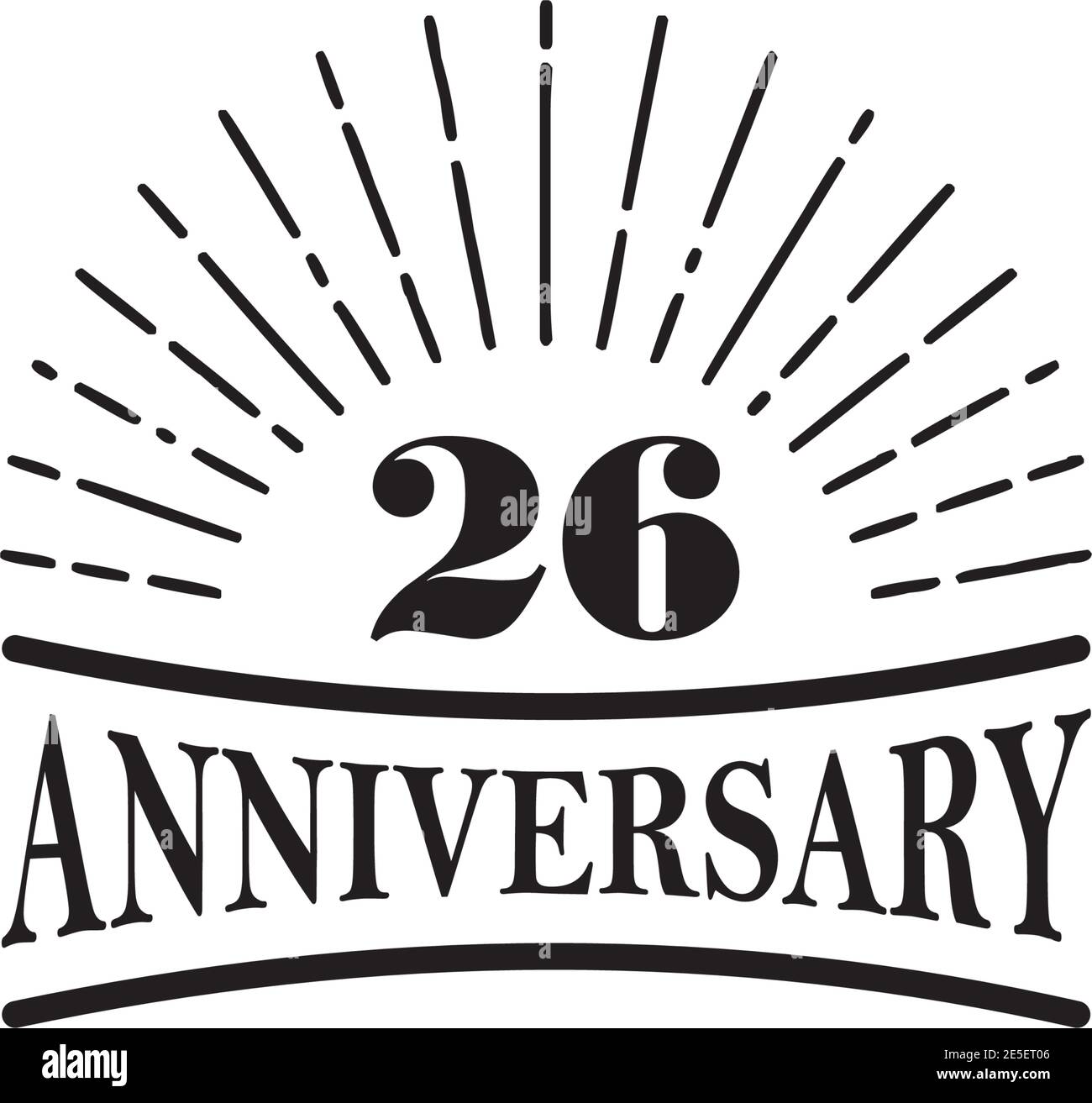 26ème anniversaire logo design modèle vectoriel Illustration de Vecteur