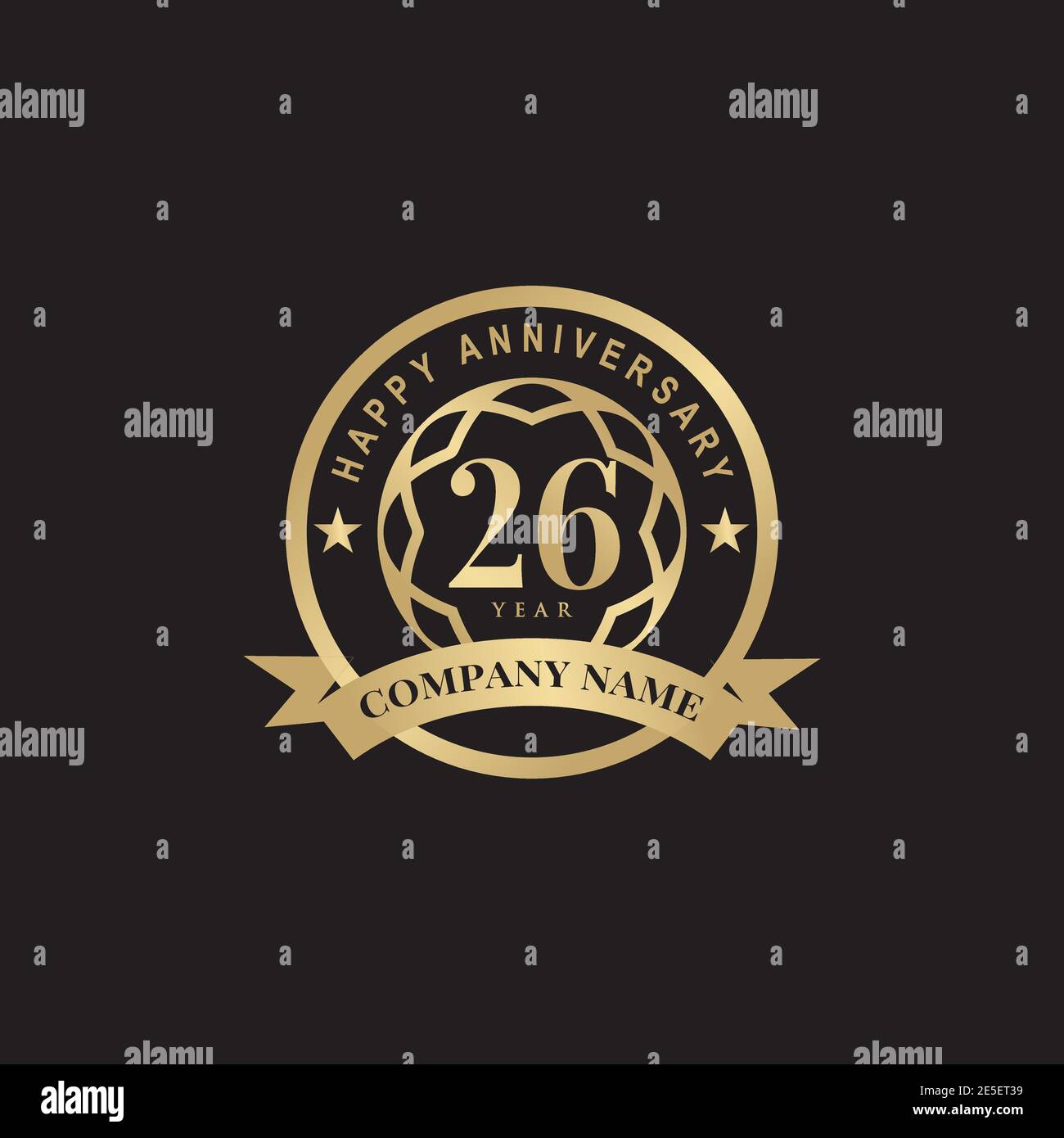 26ème anniversaire logo design modèle vectoriel Illustration de Vecteur