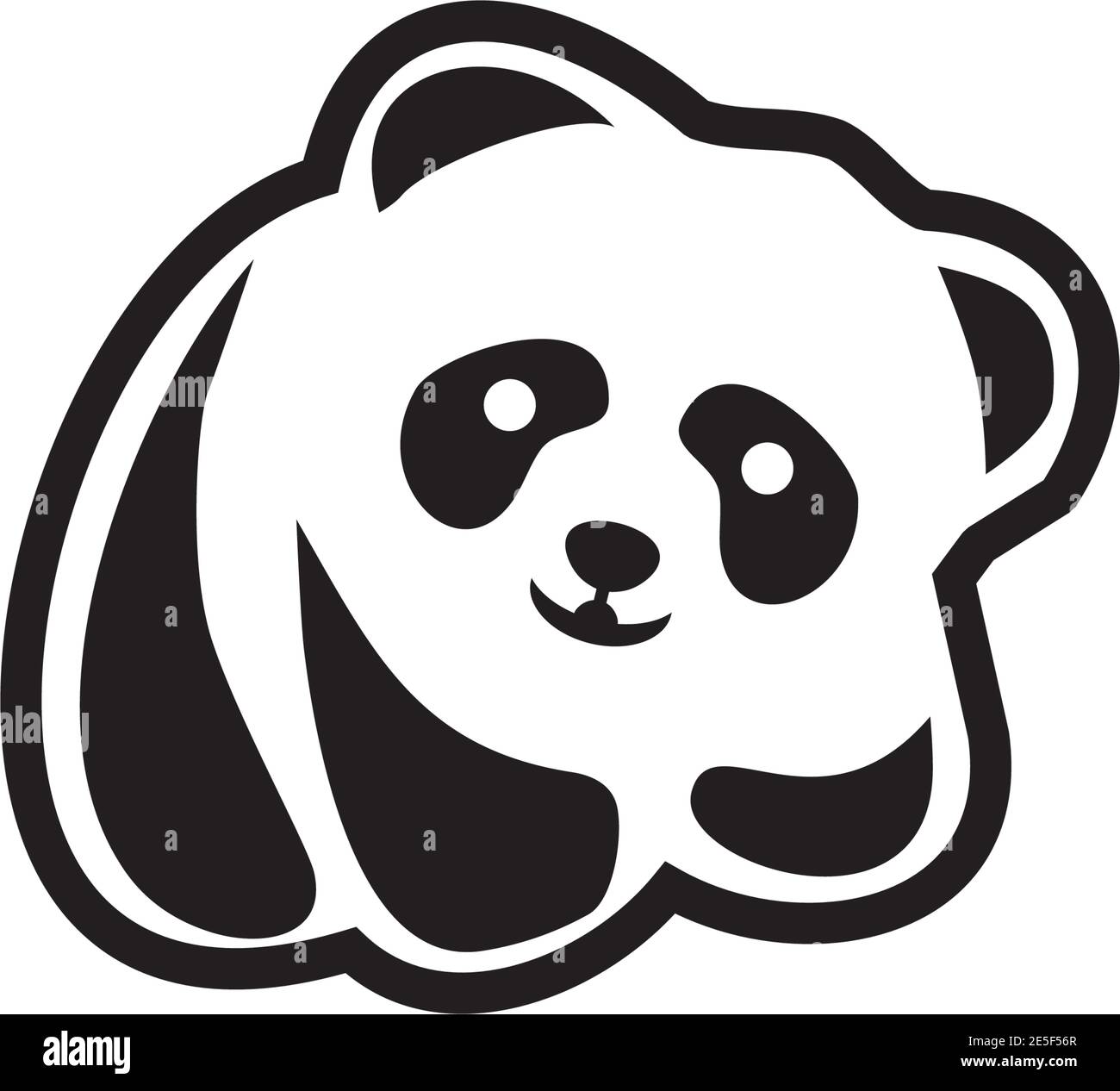 Modèle vectoriel de conception de logo animal Panda Illustration de Vecteur