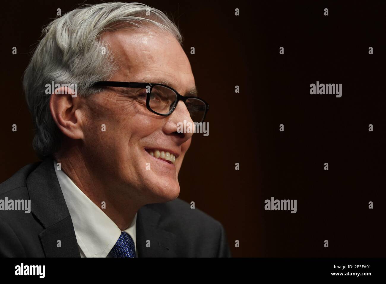 Washington, États-Unis. 28 janvier 2021. Denis McDonough, nommé au poste de secrétaire des anciens Combattants pour le président Joe Biden, témoigne lors de son audience de confirmation du Comité sénatorial des anciens combattants, à Capitol Hill, à Washington, DC, le mercredi 27 janvier 2021. Photo de Leigh Vogel/UPI crédit: UPI/Alay Live News Banque D'Images