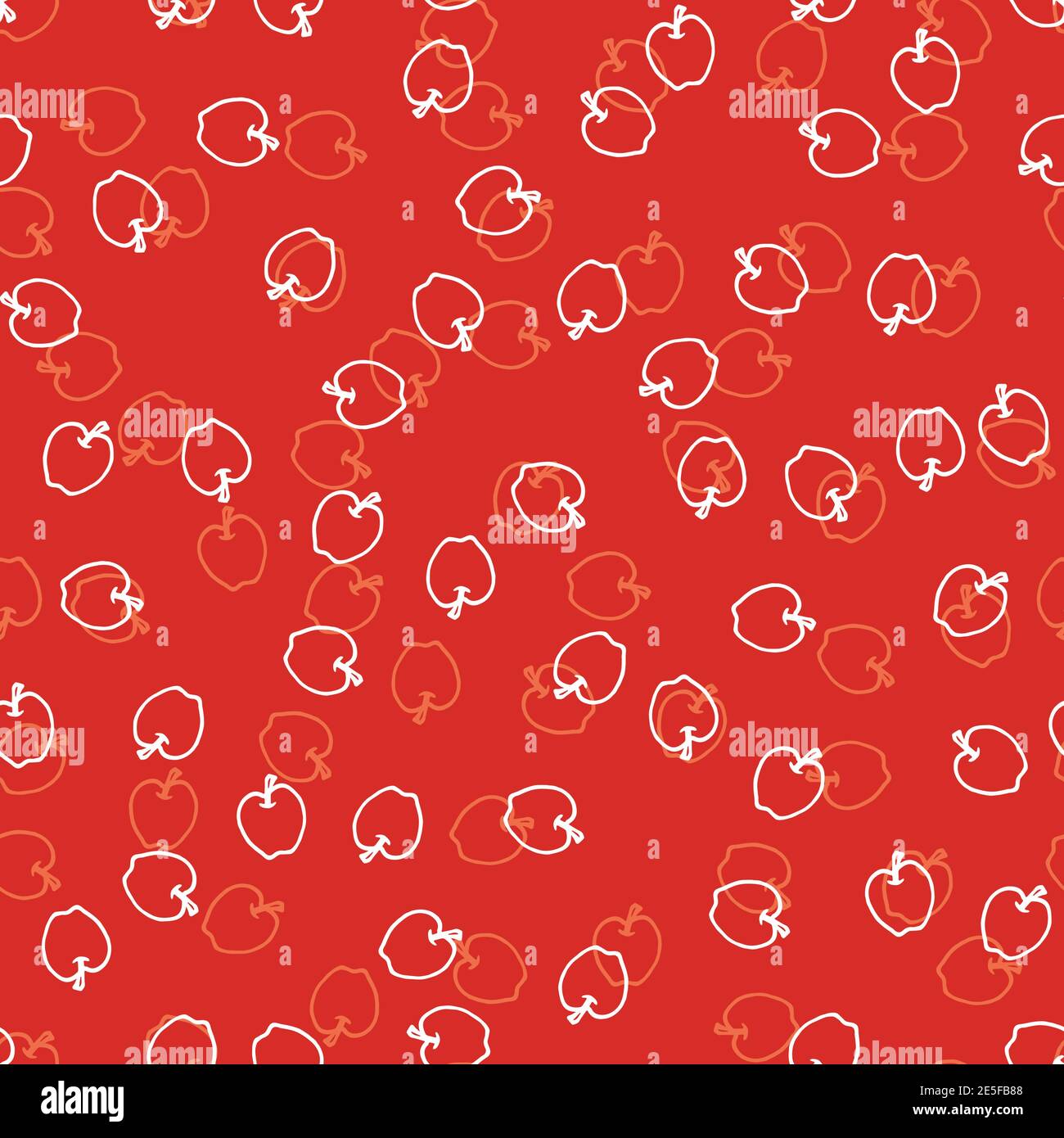 Vecteur main de pommes flottantes rouges simple sans couture motif arrière-plan. Idéal pour les projets de tissus, de scrapbooking et de papier peint. Illustration de Vecteur