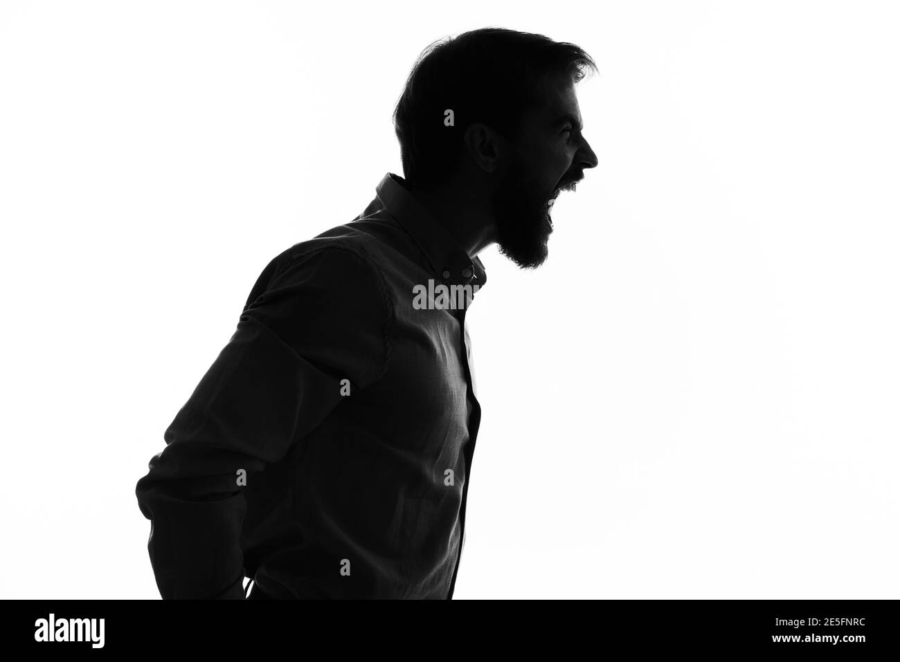 homme émotionnel silhouette ombre profil vue courte Photo Stock - Alamy