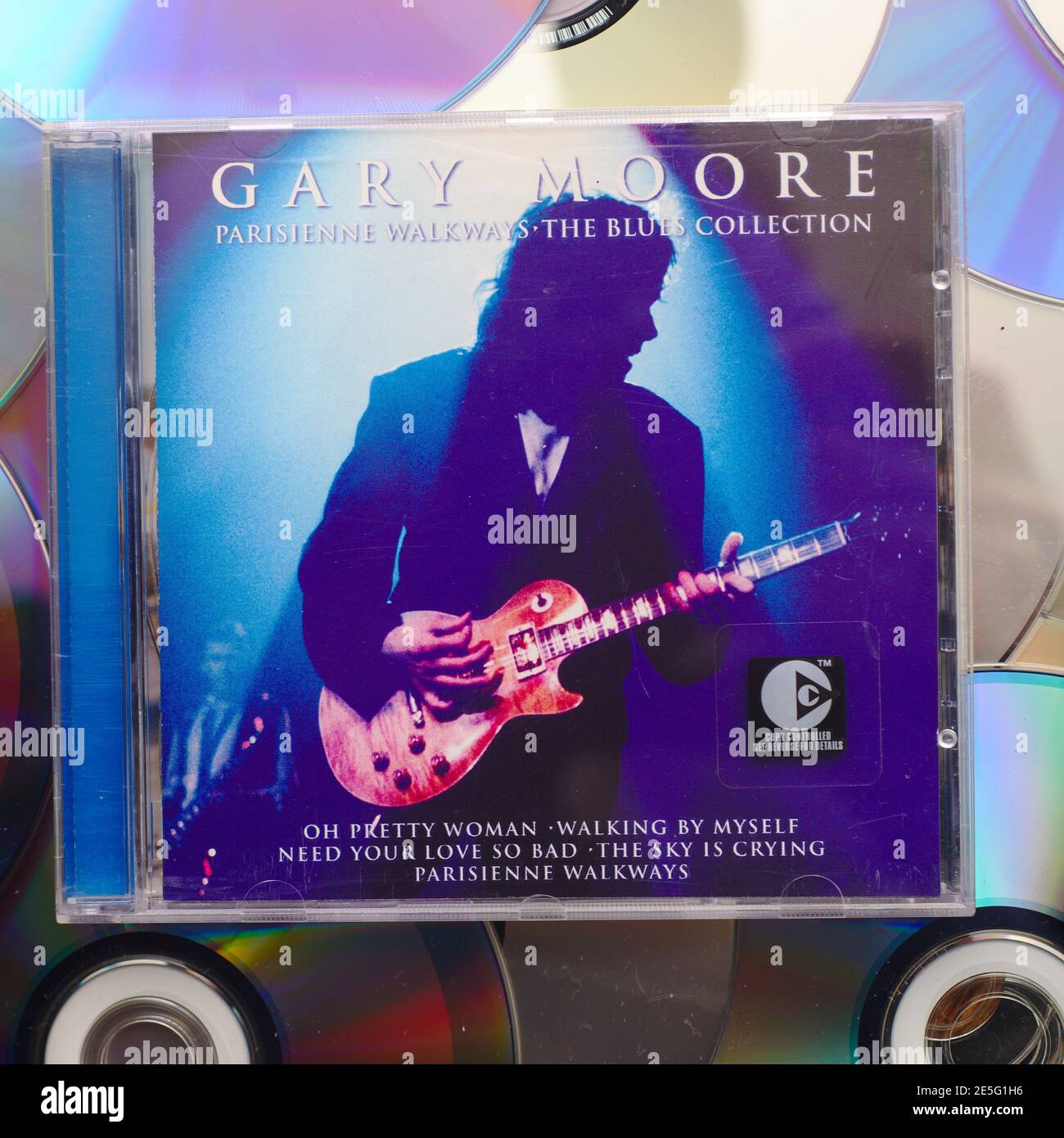Gary Moore album Parisienne Wricks The Blues Collection sur CD Banque D'Images