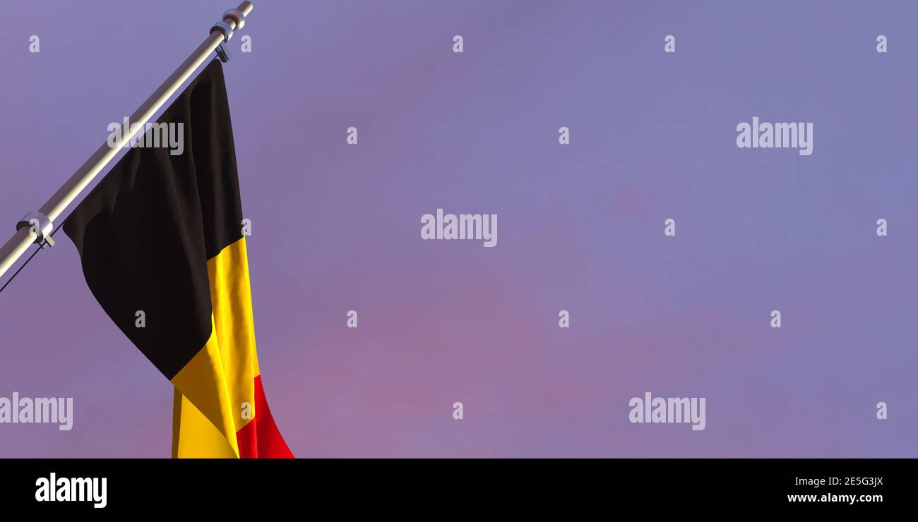 Rendu 3d du drapeau national de la Belgique Banque D'Images