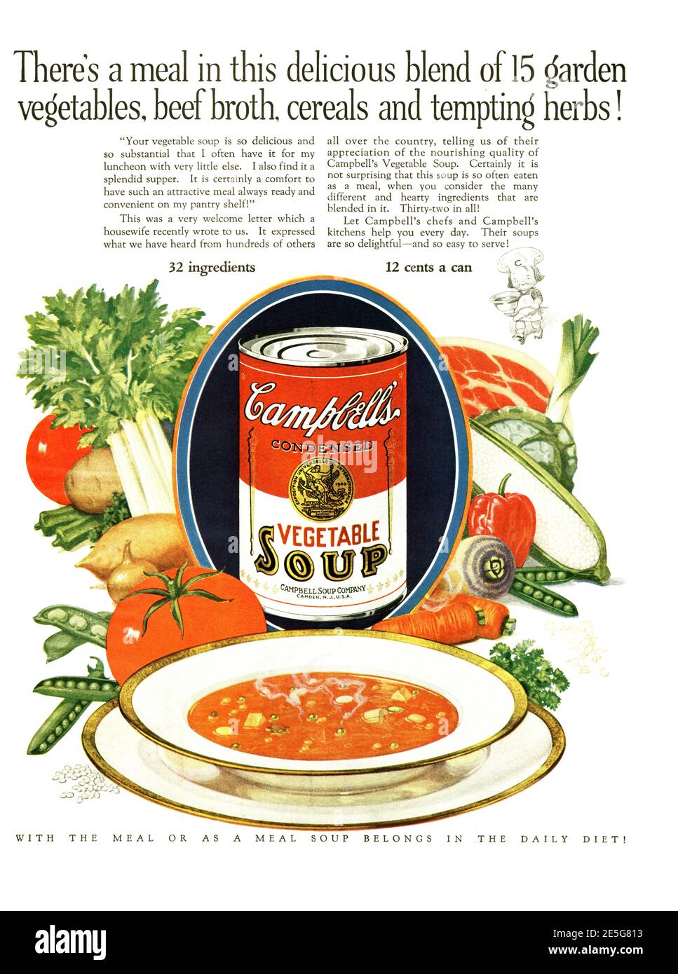 1926 Publicité de Campbell Soup Banque D'Images