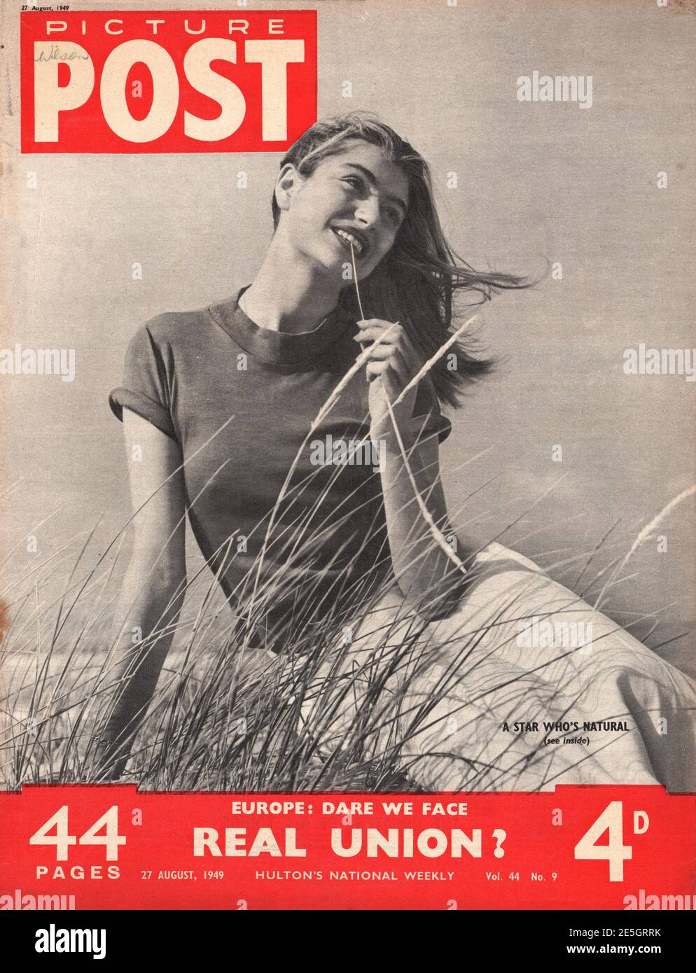 1949 photo Post couverture avant actrice française Anouk aimée Banque D'Images