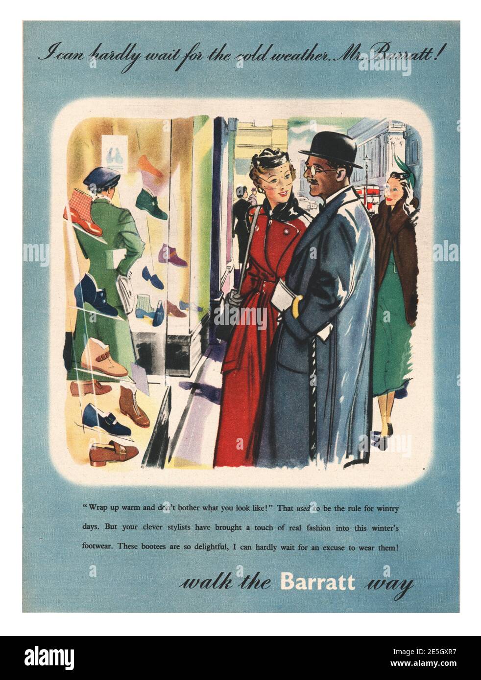 1950 UK Magazine publicité Barratt Shoes Banque D'Images