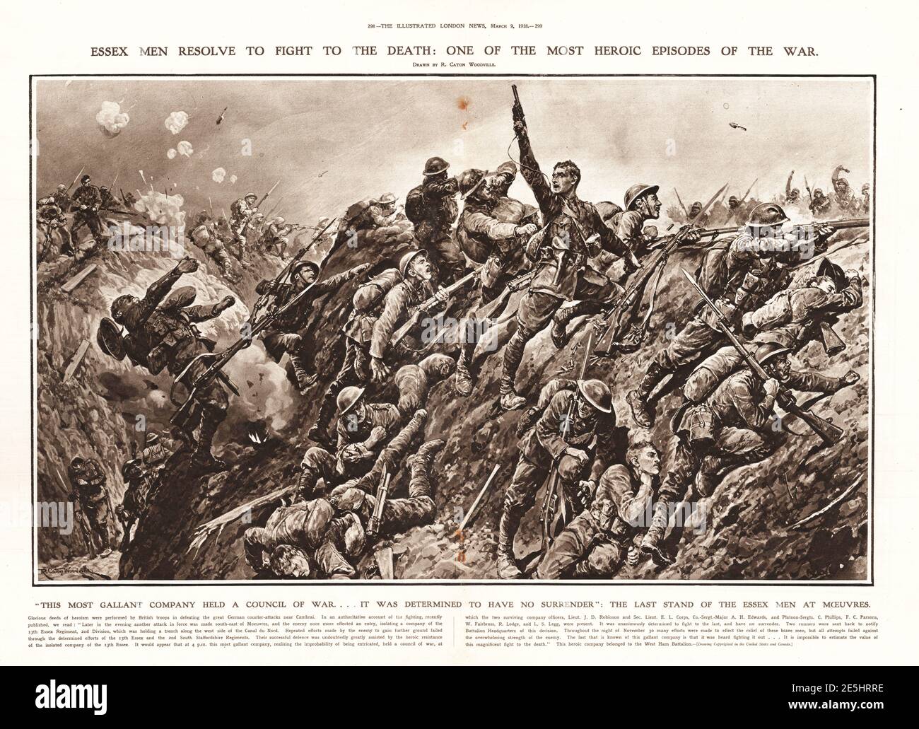 1918 illustre London News Essex Regiment en action Banque D'Images