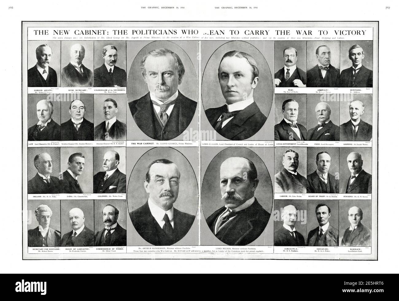 1916 le graphique David Lloyd George Banque D'Images