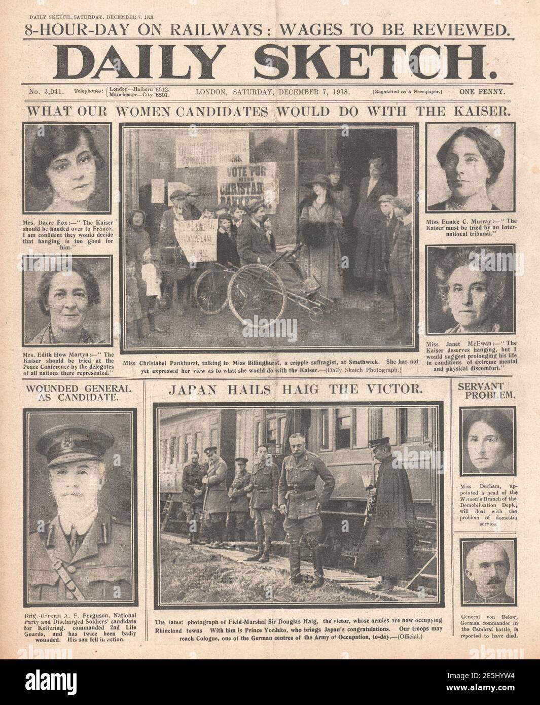 1918 Daily Sketch femmes candidates à l'élection générale Banque D'Images