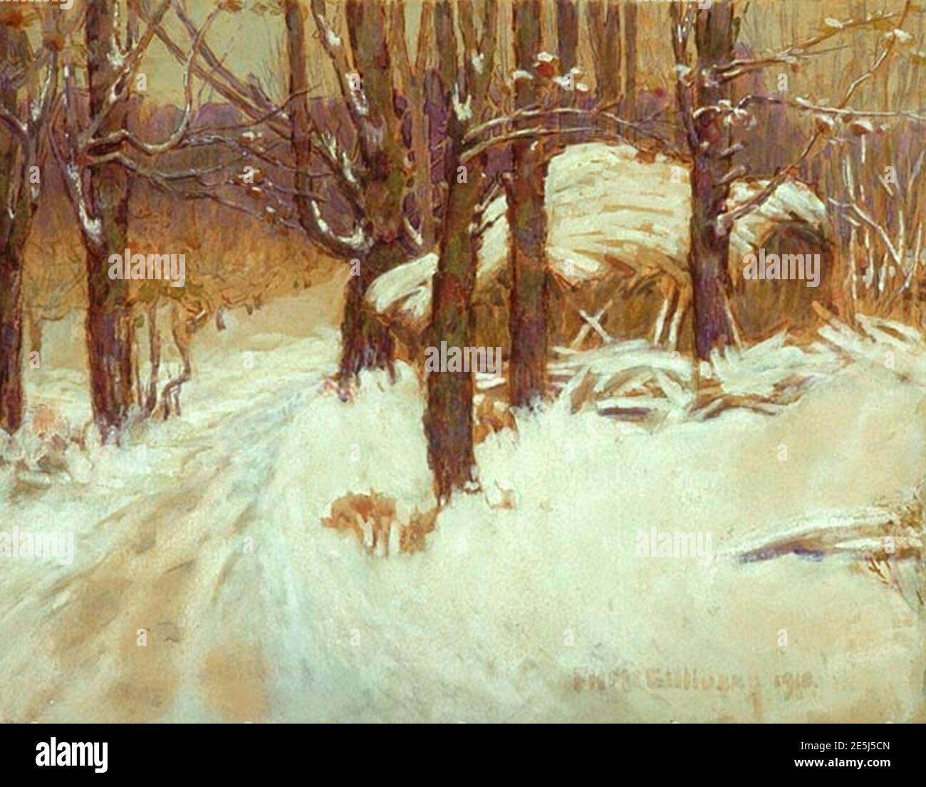 Milieu de l'hiver, Dunbarton (Ontario), 1918. Banque D'Images