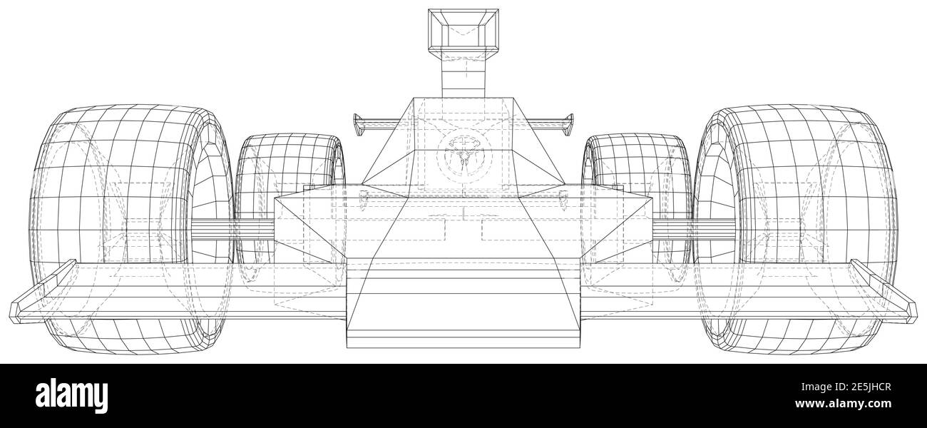 Voiture de course. Dessin abstrait. Fil - châssis. Format EPS10. Vecteur créé de la 3d Illustration de Vecteur