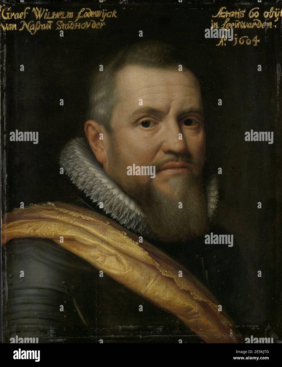 Portret van Willem Lodewijk, graaf van Nassau, bijgenaamd in het Fries 'US heit' (onze vader), SK-A-525. Banque D'Images