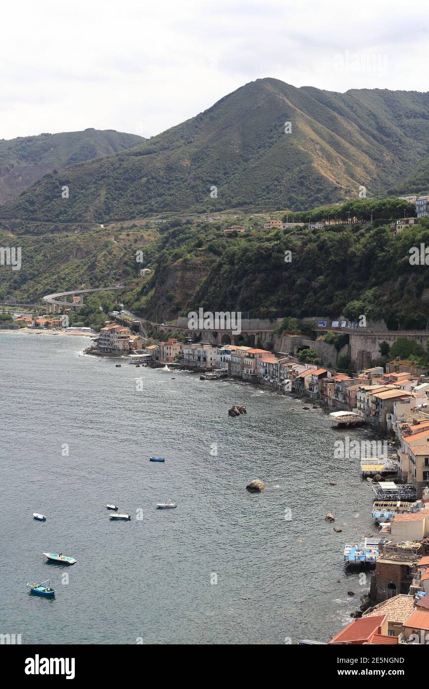 Connu comme le sud de Venise, le village de Chianalea fondé par quelques chevaux de Troie pendant 456 AD, Scilla, Reggio Calabria, Italie Banque D'Images