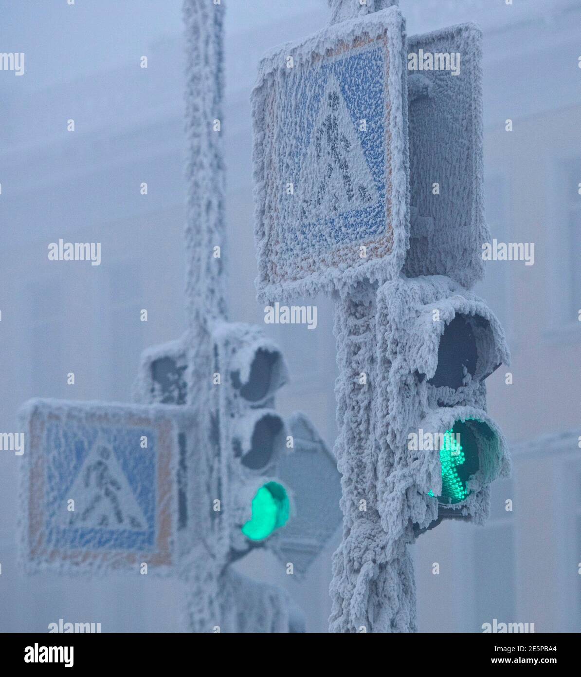 Traffic Lights Are Seen Covered In Snow In Yakutsk In The Republic Of Sakha Northeast Russia January 17 2013 The Coldest Temperatures In The Northern Hemisphere Have Been Recorded In Sakha The
