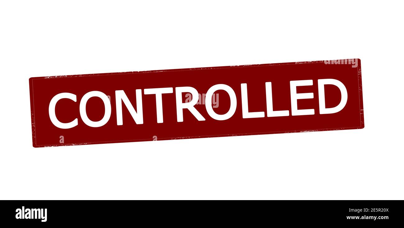 Tampon en caoutchouc avec mot contrôlé à l'intérieur, illustration vectorielle Banque D'Images