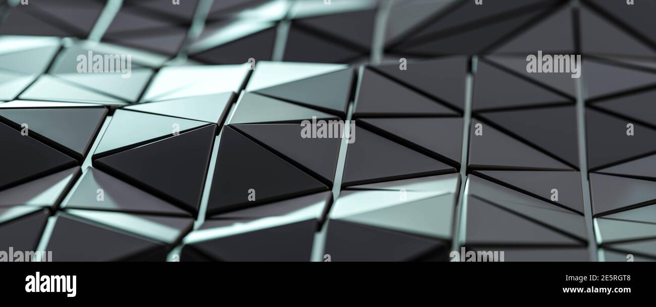 motif géométrique de forme triangulaire avec rendu 3d de surface de forme d'onde illustration Banque D'Images