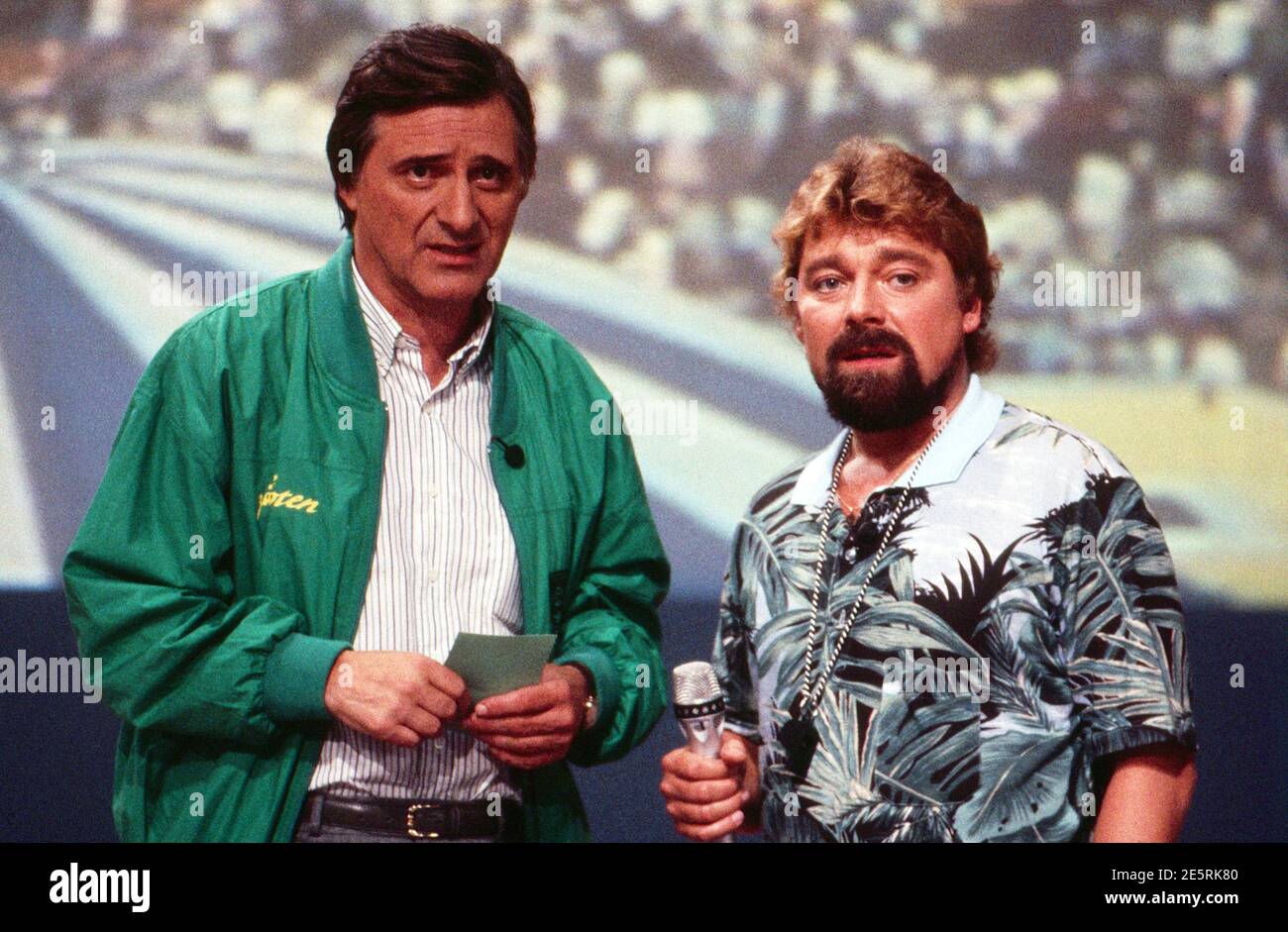 Donnerlippchen – Spiele ohne Gewähr, Spielshow, Deutschland 1986 - 1988, Schauspieler Helmut Fischer und Moderator Jürgen von der Lippe Banque D'Images