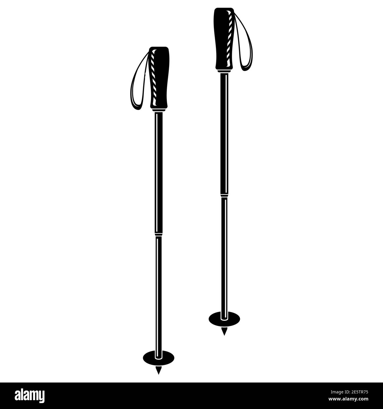 Icône Nordic Walking Stick isolée sur fond blanc Banque D'Images