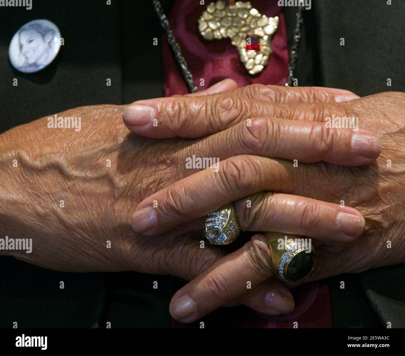 Joe Jackson, father of deceased pop star Michael Jackson, clasps his hands  together during an interview with Reuters in Madrid March 18, 2011. A week  before jury selection begins in the manslaughter