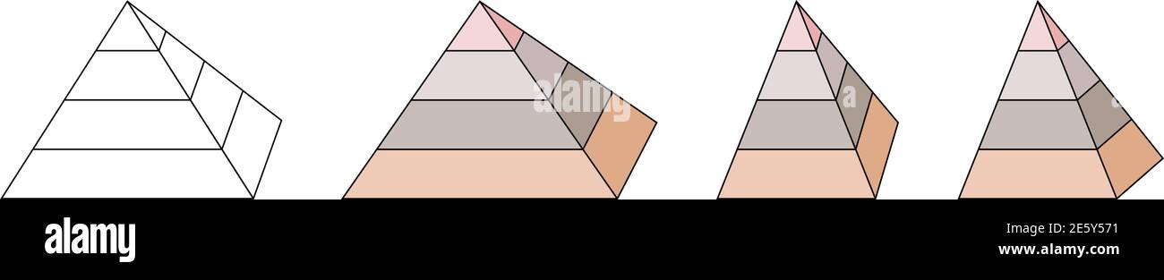 Pyramide 3d simple composée de 4 couches, élément infographique Illustration de Vecteur