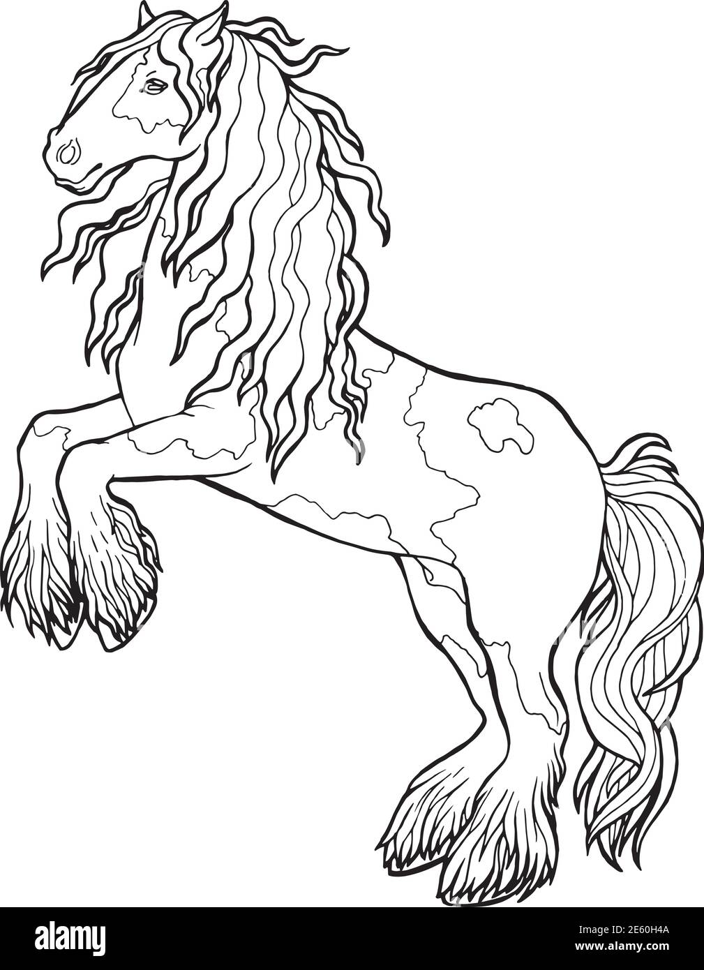 Courses hippiques Livre de coloriage Illustration de Vecteur