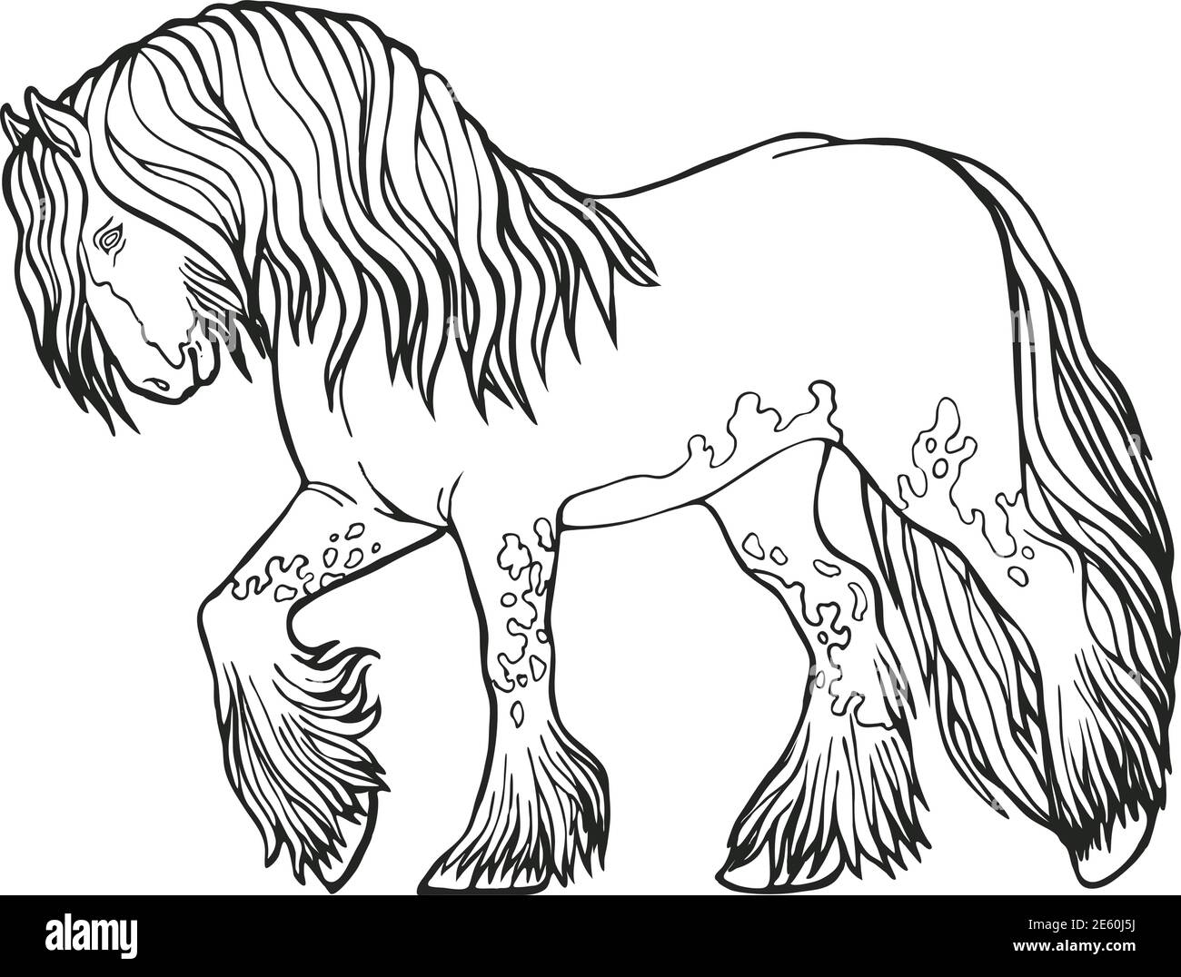 Courses hippiques Livre de coloriage Illustration de Vecteur