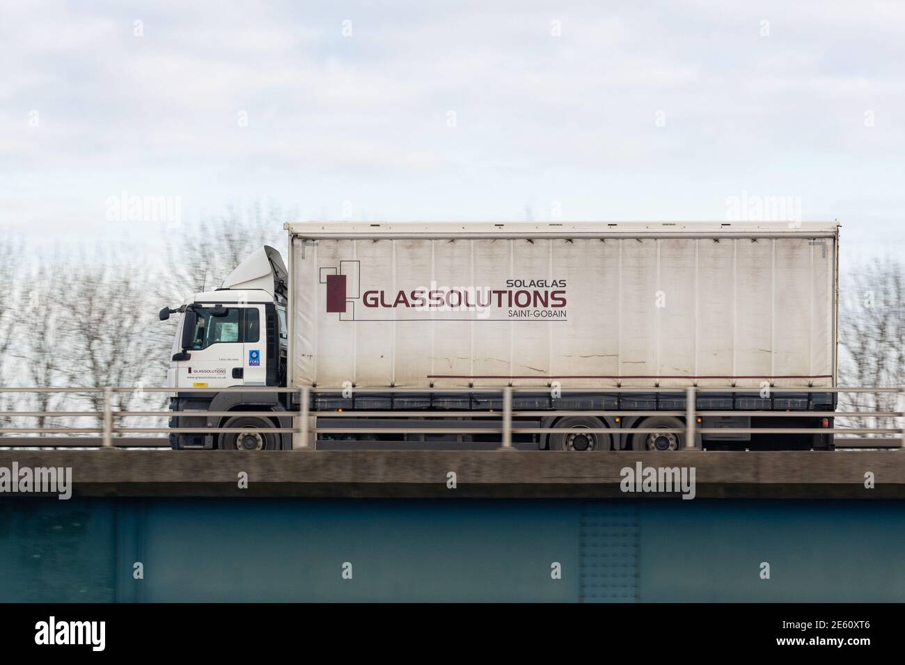 Camion de livraison Solagla Glassolitions - Écosse, Royaume-Uni Banque D'Images