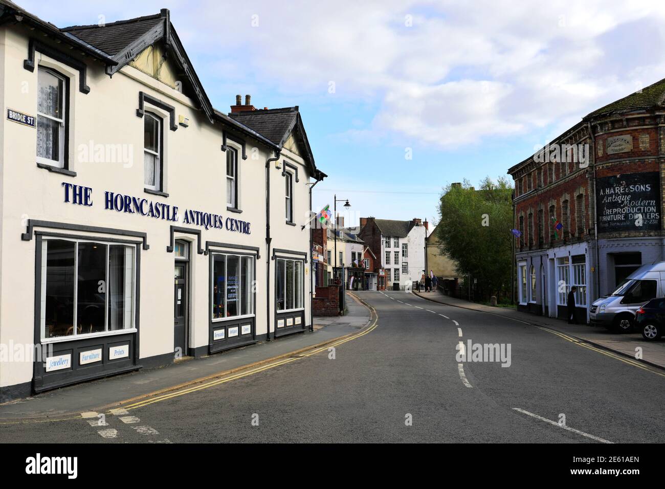 Vue sur le centre-ville de Horncastle, Lincolnshire, Angleterre, Royaume-Uni Banque D'Images