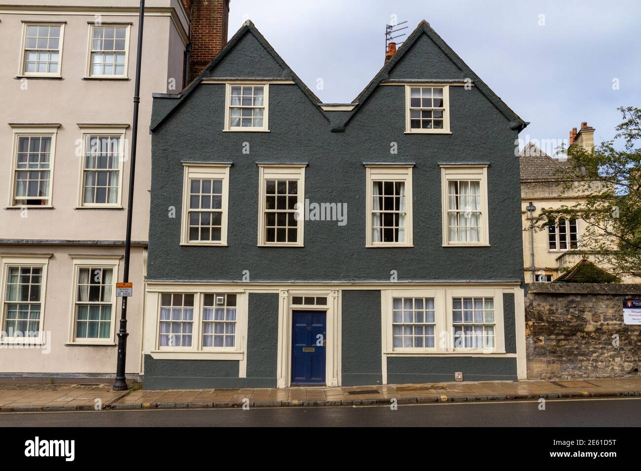 Belles vieilles propriétés typiques d'Oxford sur St Aldate's, Oxford, Oxfordshire, Royaume-Uni. Banque D'Images