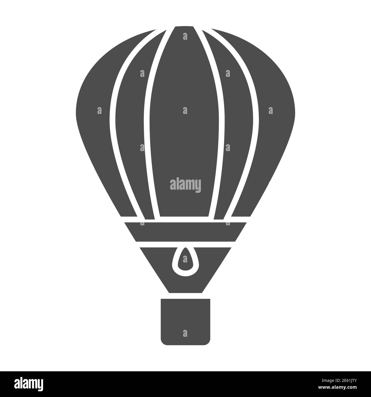 Icône de ballon pleine, symbole de transport aérien, signe de vecteur de ballon d'air chaud sur fond blanc, icône de transport aérostat en style glyphe pour mobile Illustration de Vecteur
