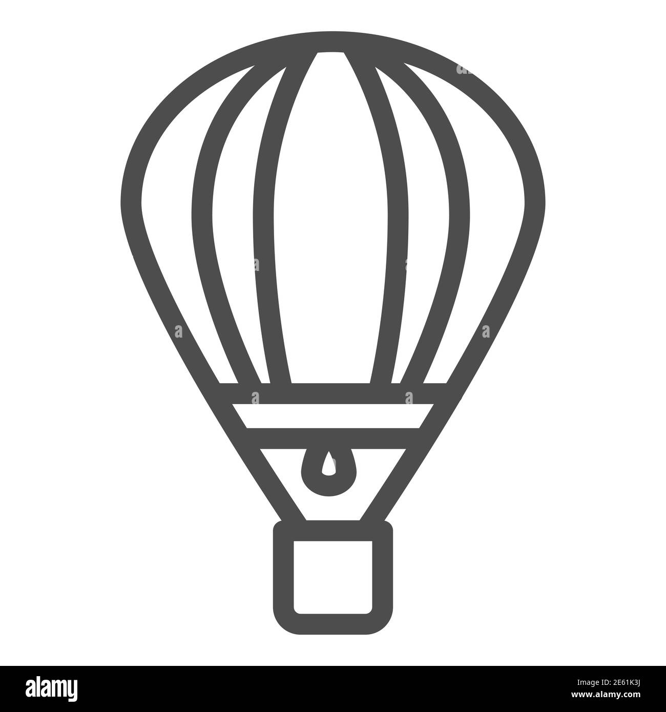 Icône de ligne de ballon, symbole de transport aérien, symbole de vecteur de ballon d'air chaud sur fond blanc, icône de transport aérostat en forme de contour pour mobile Illustration de Vecteur
