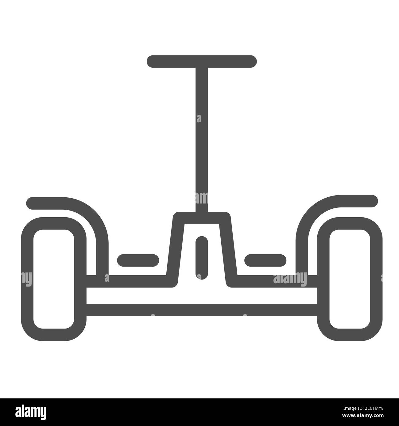 Icône de ligne de planque, symbole de transport d'innovation, signe vecteur de scooter auto-équilibrant sur fond blanc, icône de gyroscooter dans le style de contour mobile Illustration de Vecteur