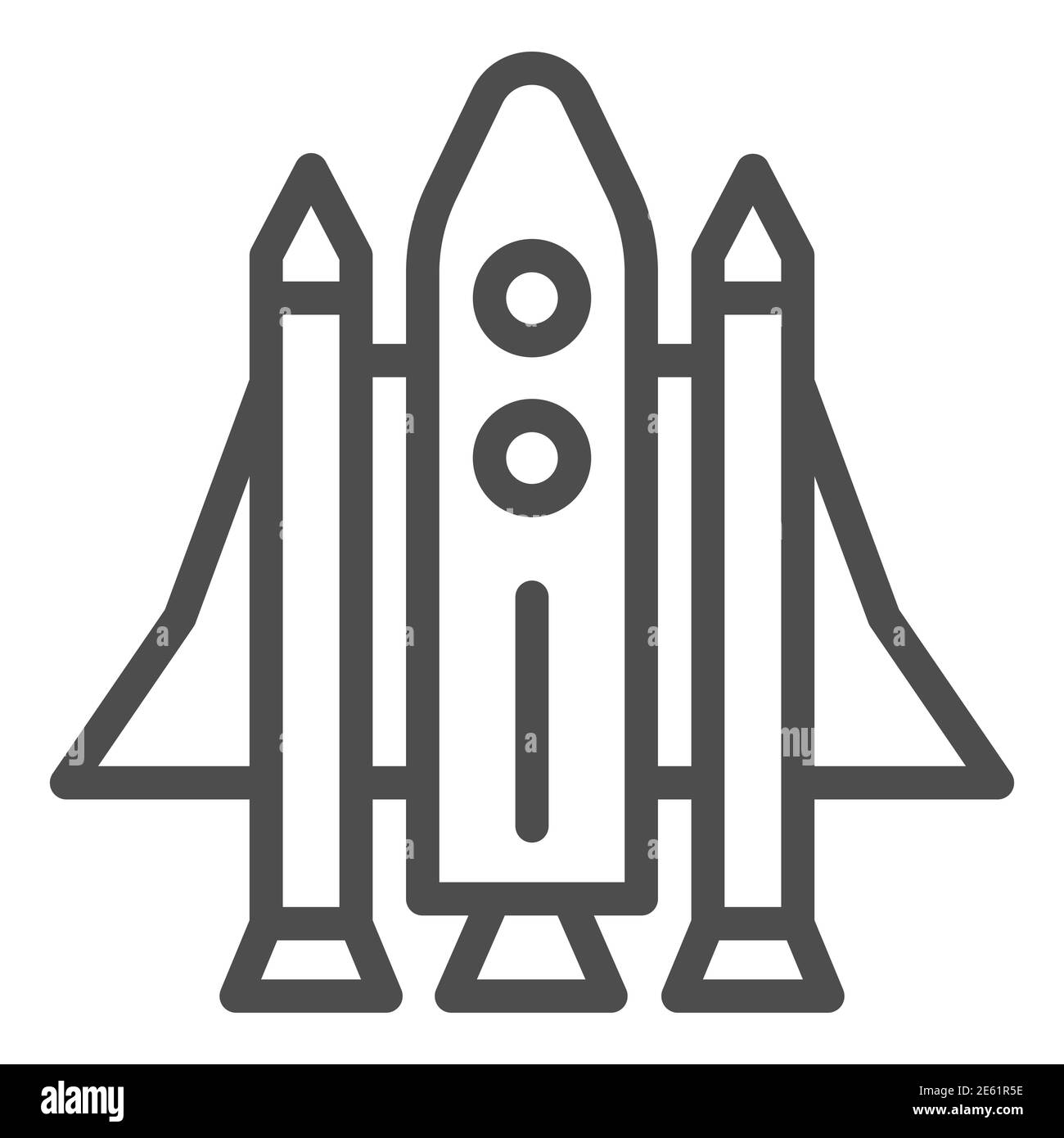 Icône de ligne de navette spatiale, symbole de transport, symbole de vecteur de vaisseau spatial sur fond blanc, icône de fusée dans le style de contour pour le concept mobile et le web design Illustration de Vecteur