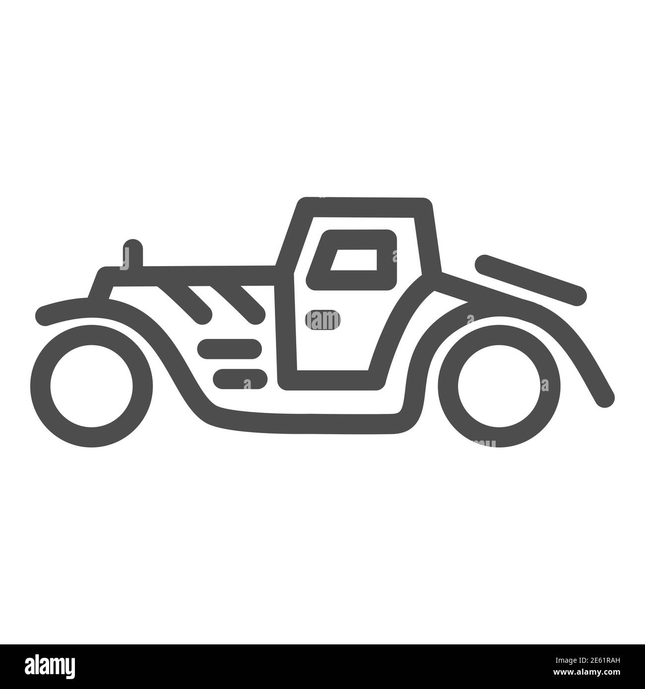Icône de la ligne de voiture rétro, symbole de transport, signe vecteur de voiture vintage classique sur fond blanc, machine de berline à partir des années 1930 icône contour style pour mobile Illustration de Vecteur