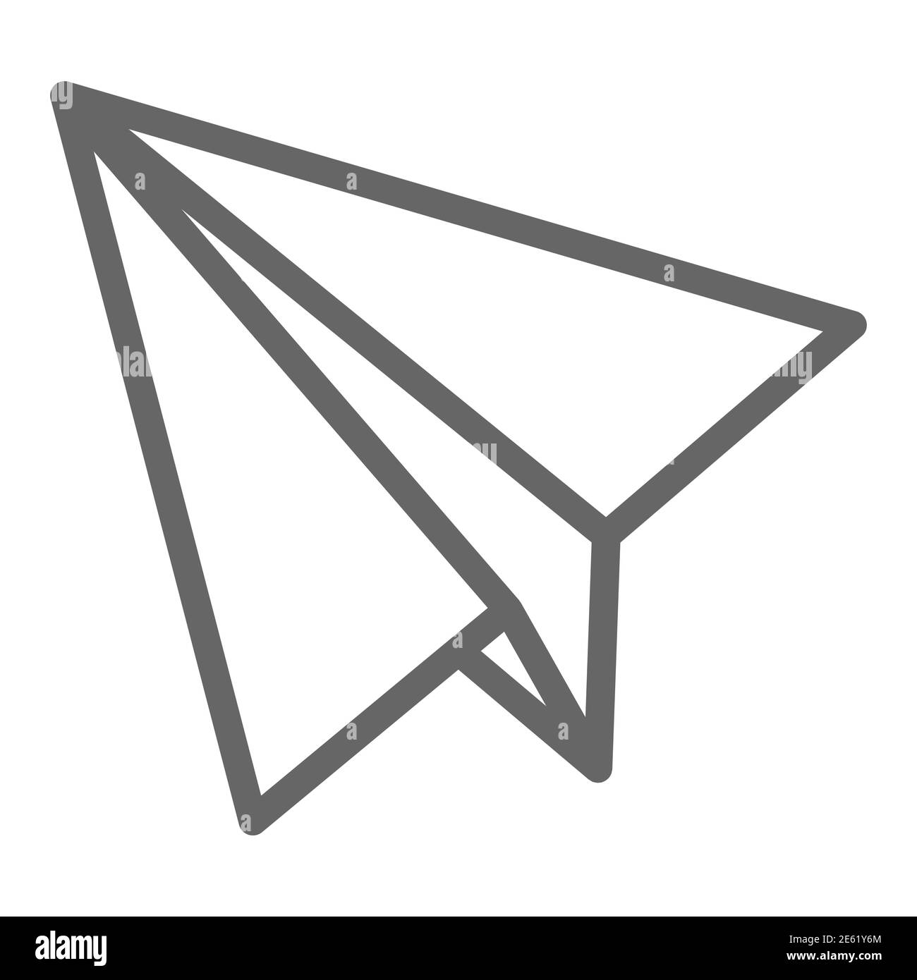 Icône de ligne d'avion papier, symbole de livraison, signe de vecteur de plan papier sur fond blanc, icône de jet enfant volant dans le style de contour pour le concept mobile et Illustration de Vecteur