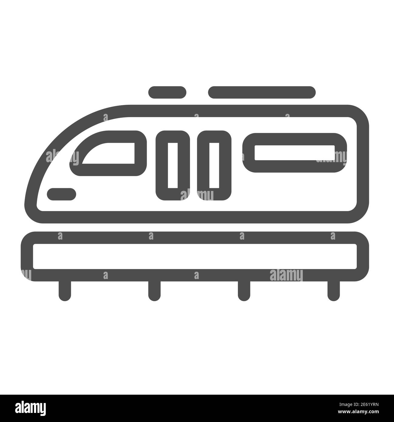 Icône de ligne de train monorail, symbole de transport, signe de vecteur de métro Monorail sur fond blanc, icône de transport ferroviaire dans le style de contour pour mobile Illustration de Vecteur