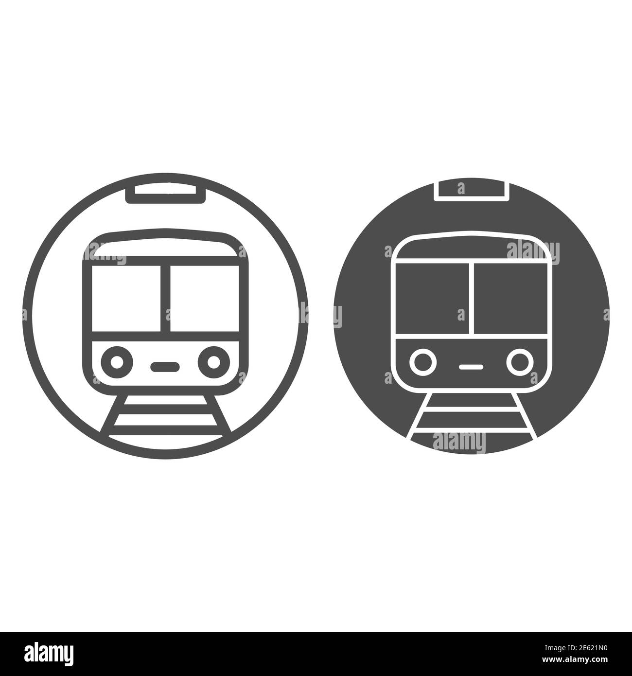 Ligne de métro et icône pleine, symbole de transport ferroviaire, signe de vecteur de métro sur fond blanc, icône de métro dans le style de contour pour mobile Illustration de Vecteur