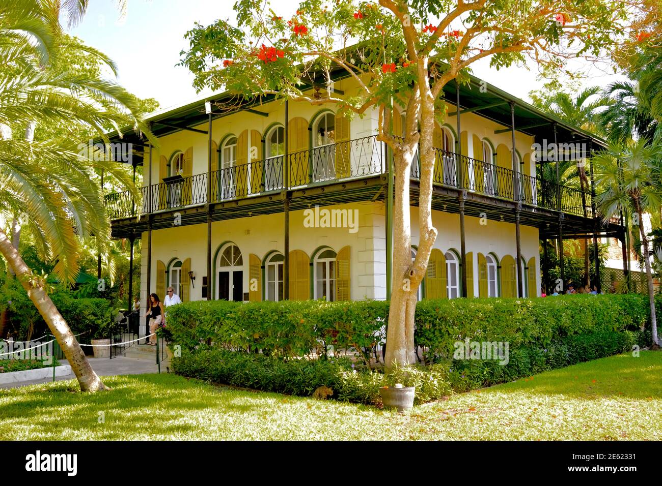 Ernest Hemingway House à Key West, Floride, États-Unis. Le point le plus méridional dans la zone continentale des États-Unis. Destination de vacances sur l'île pour un tourisme détendu. Banque D'Images