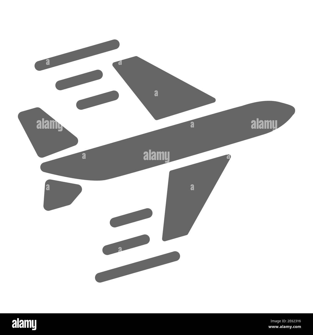 Icône de livraison aérienne, symbole logistique, panneau vecteur avion volant sur fond blanc, icône de transporteur aérien dans le style glyphe pour le concept mobile Illustration de Vecteur