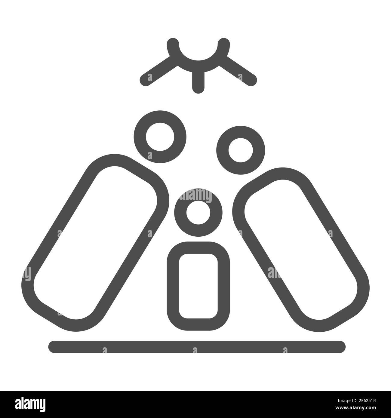 Icône de la ligne de protection des bébés papa et maman, symbole de la journée de protection des enfants du 1er juin, signe vecteur de protection des enfants des parents sur fond blanc, famille heureuse Illustration de Vecteur