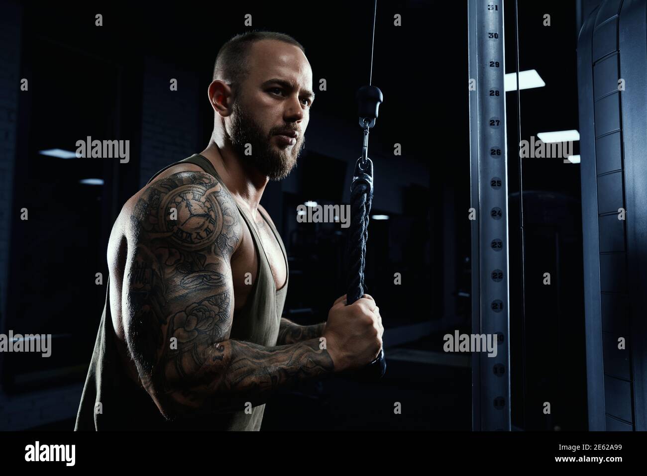 Tattooed bodybuilder Banque de photographies et d'images à haute résolution  - Alamy