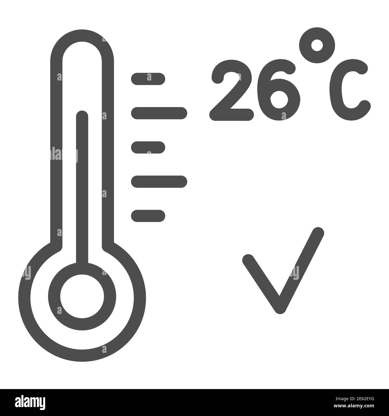 Maintenir la température de l'air sain à la maison dans la ligne pandémique  du coronavirus icône, concept Covid-19, thermomètre avec 26 degrés sur fond  blanc, verre Image Vectorielle Stock - Alamy
