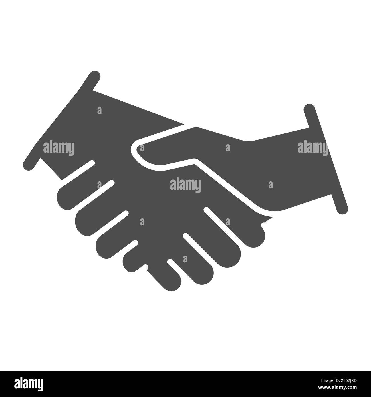 Une icône pleine de poignée de main, un concept de stratégie d'entreprise, un contrat d'entreprise signé sur fond blanc, des partenaires qui se secouent l'icône en forme de glyphe pour Illustration de Vecteur