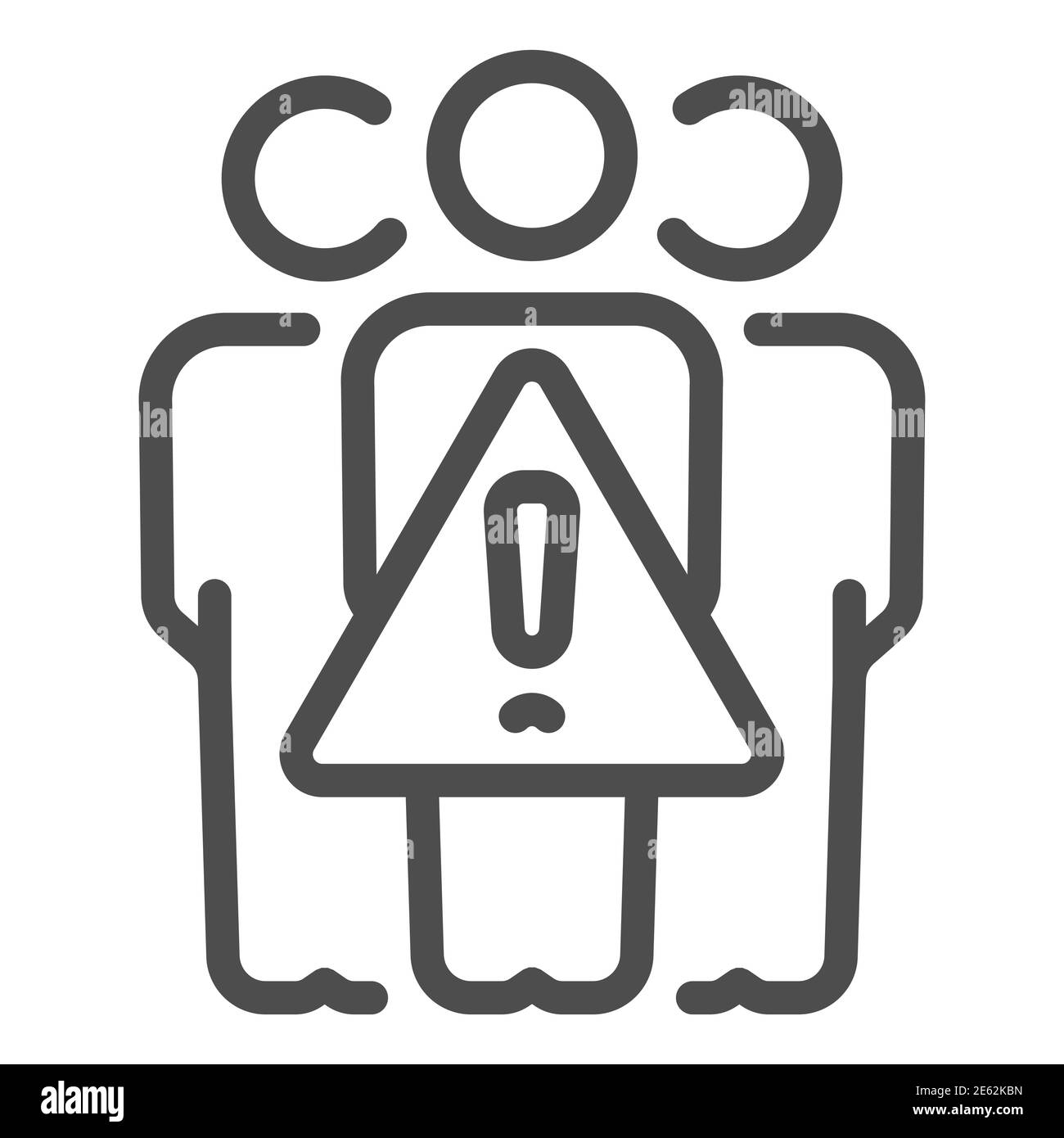 Évitez les foules icône de ligne, le concept de prévention des coronavirus, garder le signe de distance sociale sur fond blanc, les rassemblements icône d'interdiction dans le style de contour pour mobile Illustration de Vecteur