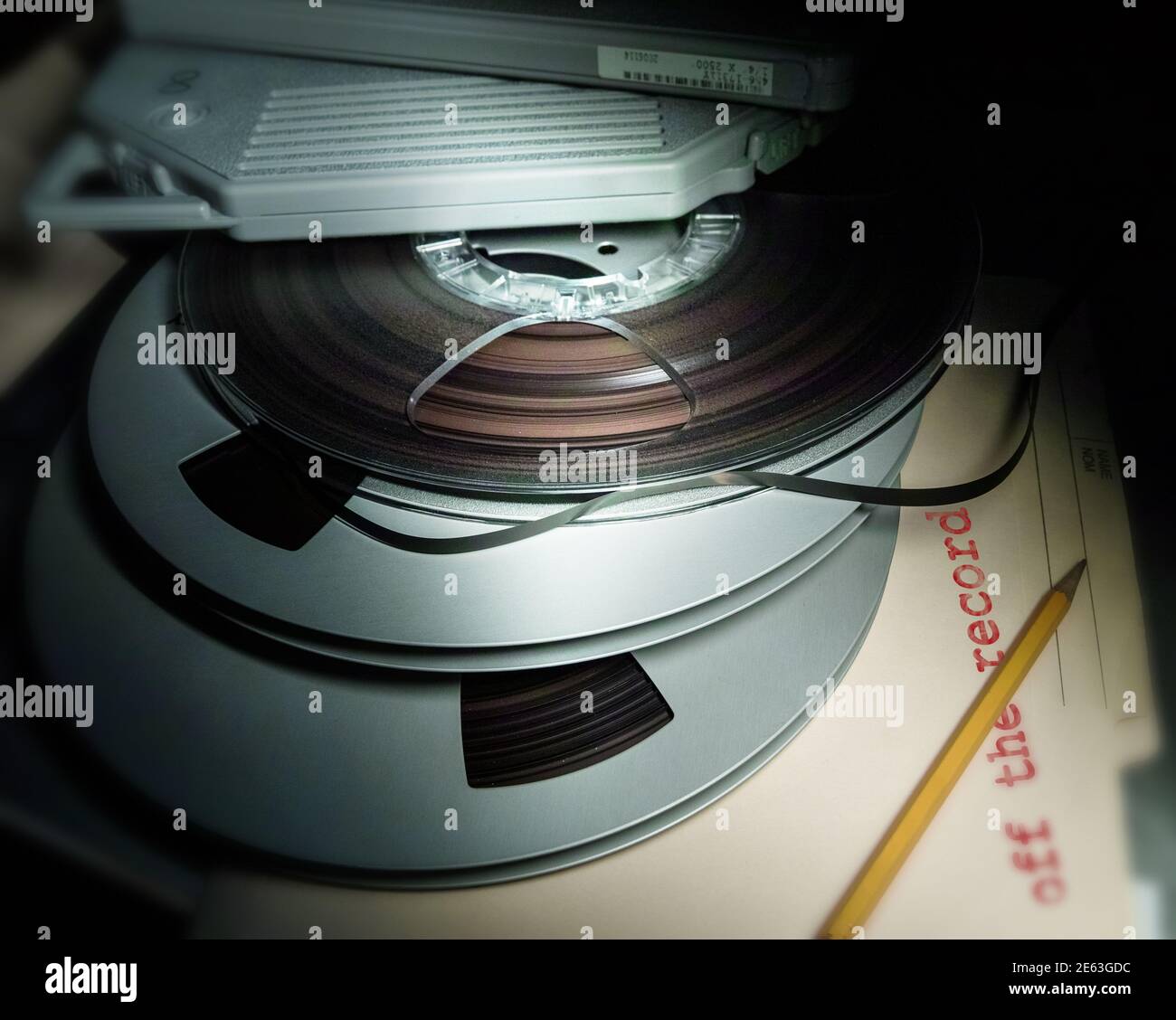 Des bandes professionnelles et des fichiers confidentiels. Banque D'Images