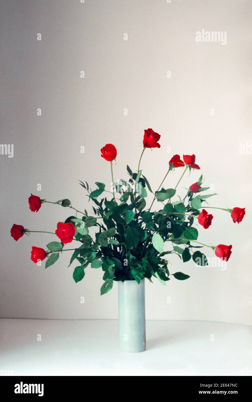 Un bouquet de roses en vase Banque D'Images